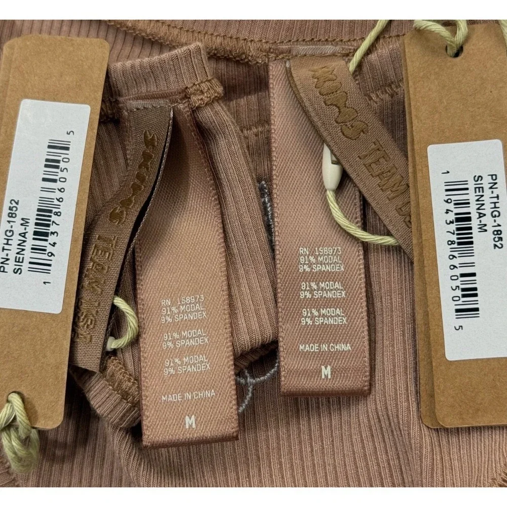 SKIMS Soft Lounge‎ Rib Dipped Thong Team USA Lot of 2 Sienna Medium